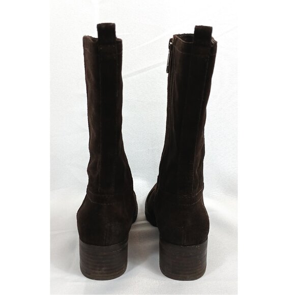 Jessica Simpson Dark Chocolate Brown Mid Calf Suede Leather Boots EUC - Picture 5 of 7